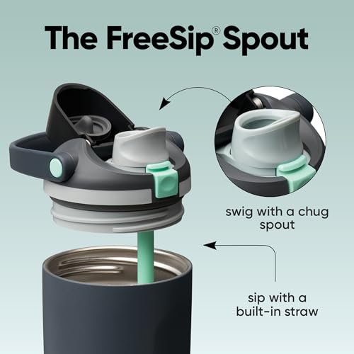 Owala FreeSip Sway Insulated Stainless Steel Water Bottle with Two-Way Spout, Built-In Straw and Bucket Handle, Made for T...