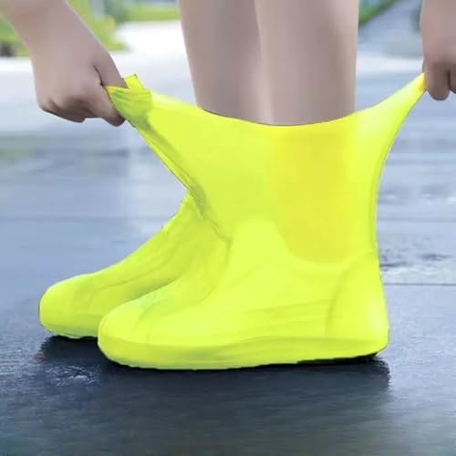 2Pairs Latex Rain Boots, Waterproof Shoe Covers, Reusable for Outdoor Rain Protection - BLACK