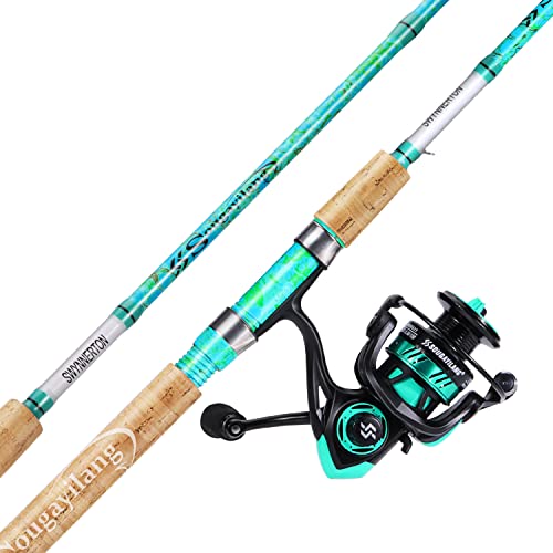 Sougayilang Fishing Rod and Reel Combo, 2-Piece 5-Foot 6-Inch Graphite & Fiberglass Rod, Durable and Strong, Quickset Ant...
