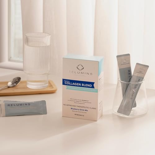 Relumins Premium Collagen & Gluta-1000 Bundle – 10 Blueberry Marine Collagen Sachets + 30 Vegetarian Capsules for Holidays...