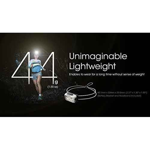 Nitecore NU21 Running Headlamp, 360 Lumen Ultralight USB Rechargeable with White and Red LEDs and a Sticker (Black)