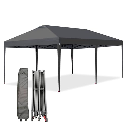 GarveeLife 10x20 Pop Up Canopy Tent, One Push Setup, Easy Setup Instant Outdoor Canopy with Vent and Wheeled Bag, 4 Sandba...
