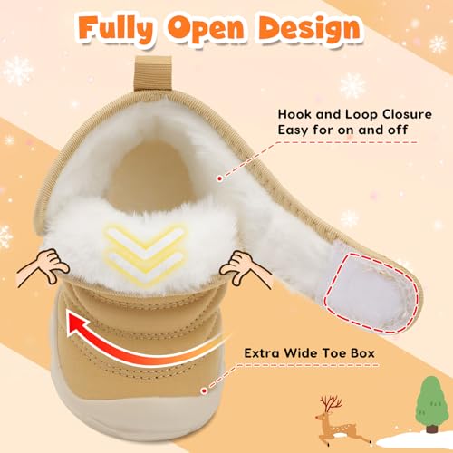 BARERUN Barefoot Baby Boys Girls Boots Warm Winter House Shoes for Toddler Girls Boys Waterproof Fleece Kids Snow Boots Fa...