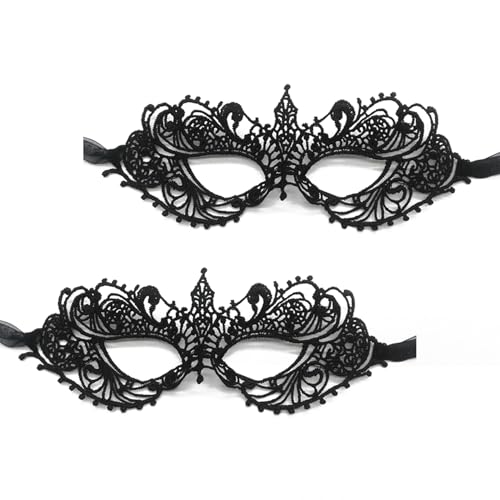 TFTSR Masquerade Masks for Women Couples & Men - Lace Adults Party Costume Venetian Dress & Mardi Gras Mask in Gold & Black