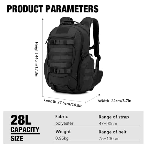 Mardingtop 28L Tactical Backpack for Men with Molle Pouch Tool Utility Pouch Bag