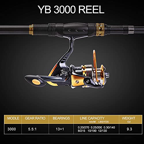 Sougayilang Telescopic Fishing Rod Reel Combos Portable Fishing Pole with Spinning Reel Fishing Carrier Bag for Travel Sal...