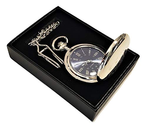 1 Personalized Pocket watch, Vintage style engraved gift. Box included, Stainless chain and engraving is included, Groomsmen, best man gifts for couples and weddings (Rose Gold)