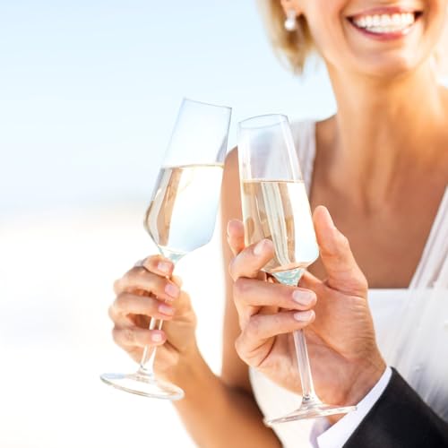 Haoxishui Champagne Glasses 8.5 OZ, Champagne Flutes set of 2, Unique Champagne Gift for Birthday, Wedding, Anniversary, I...