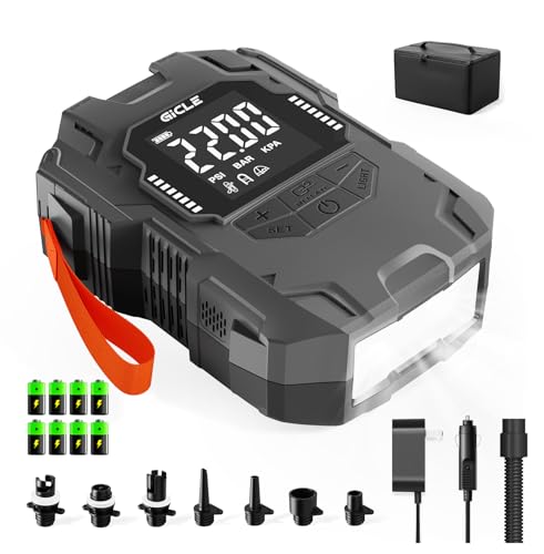 GICLE 22PSI Rechargeable Paddle Board Pump Electric Portable, 2000ma*8 Battery Powered SUP Pump for Inflatables Paddleboar...