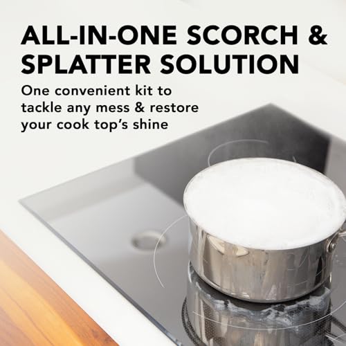 Weiman Glass Cooktop & Stove Top Cleaner Kit, Removes Grease & Burnt-On Food, Safe for Gas, Induction, Electric Cooktops &...