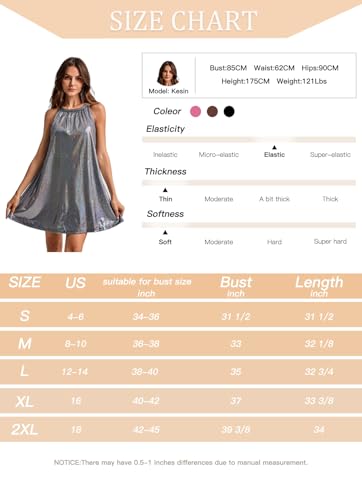 ANYFITTING Summer Dress with Built in Bra Casual Beach Sundress Flowy Halter Mini Short Dresses for Women 2025