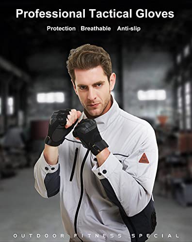 SUJAYU Outdoor Fingerless Gloves for Men - Driving, Hiking, Biking & Motorcycle Gloves