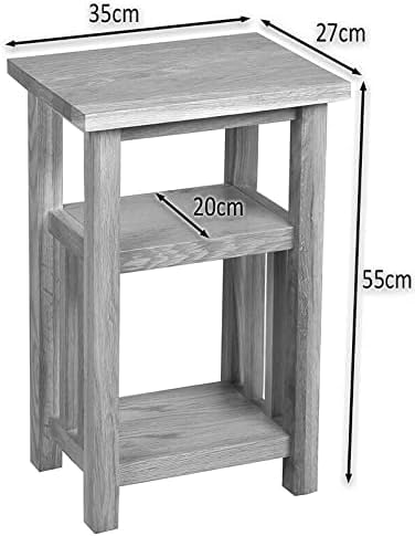 Delex Small Tables for Living Room Side Table with Storage Solid Oak Wood End Table for Sofa Couch and Bed Tea Coffee Table