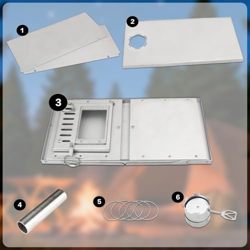 Yesinaly Ultralight Camping Stove Portable Wood Burning Stove for Tent, Camping, Outdoor Cooking, Hunting, Ice Fishing, 1...