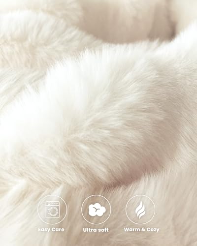 blunique Ultra Soft Cozy Faux Fur Throw Blanket, Fuzzy Plush Thick Bubble Blanket, Luxury Fluffy Blanket for Couch, Sofa, ...
