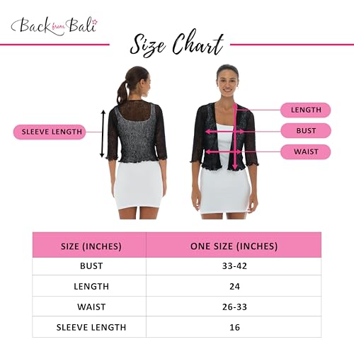 Back From Bali Womens Sheer Shrug Cardigan Lightweight Knit