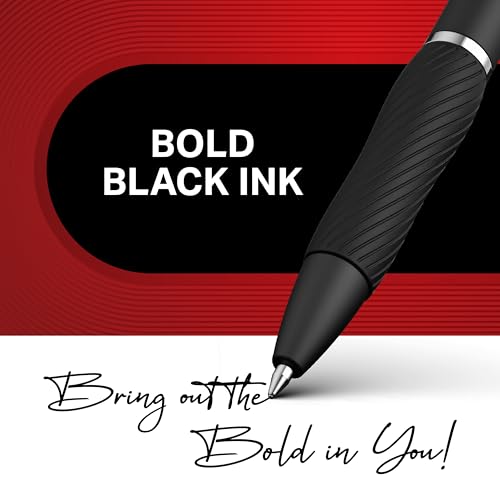 Sharpie S-Gel Gel Pens, Black Barrel, Medium Point (0.7mm), Black Gel Ink Pens, 12 Count - Home, Office, School, Journalin...