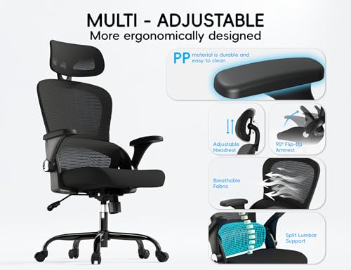 TRALT Office Chair - Ergonomic Office Chair with Back Support, Computer Chair - Home Office Desk Chair, 330 lbs Wide Seat ...