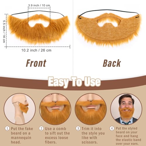 Honcloud Easy to Wear Fake Beard Suitable for Costume Matching Halloween Party