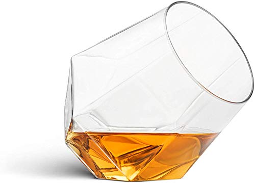 Munfix Plastic Stemless Wine Glasses 32 Pack - Diamond Shaped Unbreakable Disposable 12 Oz Clear Plastic Wine Champagne Wh...