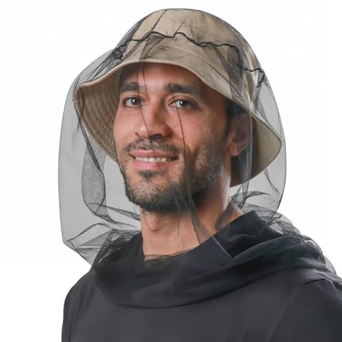 Premium Mosquito Head Net with Drawstring - Extra Fine Mesh & Breathable Design for Camping, Hiking, Fishing | Adjustable ...