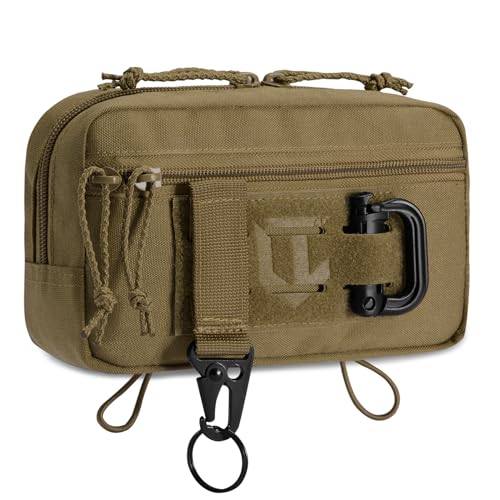 VisionTac Tactical Admin Pouch Laser Cut MOLLE EDC Tool Organizer with Carabiner and Keychain Modular Dangler Utility Sack