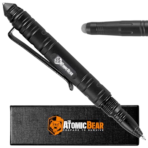The Atomic Bear Defender Pen with Stylus - Tactical Pen for Self Defense – Emergency Window Breaker – Ballpoint EDC Pens f...