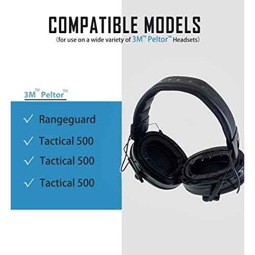 PROHEAR Gel Ear Pads Compatible with Peltor Sport RangeGuard TAC100 300 500 Earmuffs, Comfortable Replacement Gel Ear Cups