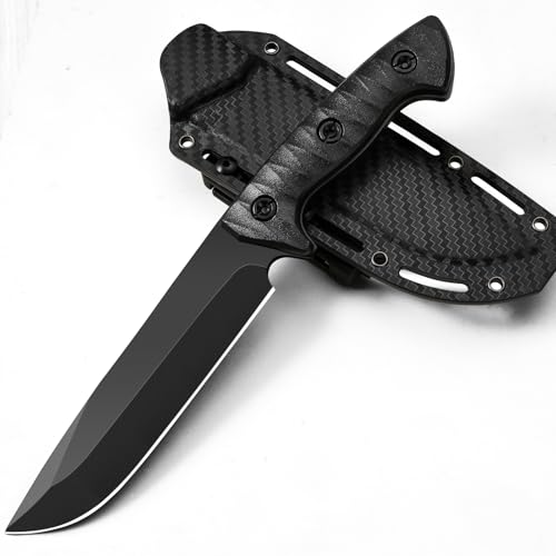 xiaotianlai Survival Knife with Fire Starter and Kydex Sheath,10.16" Full Tang Fixed Blade Hunting Knife with G10 Handle f...