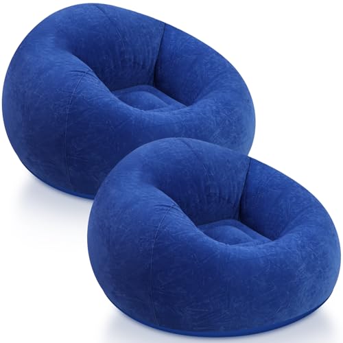 Realspring Inflatable Bean Bag Chairs Outdoor Blow up Camping Chairs Inflatable Lazy Sofa Folding Portable Bean Bag Lounge...