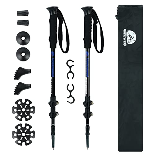 Trekking Poles Collapsible Hiking Poles - 2 Pack Adjustable Aluminum Hiking Sticks, Lightweight Walking Sticks for Women, ...