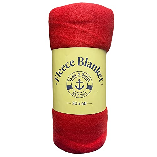 Yacht & Smith 12 Pack of Soft Fleece Blankets 50 X 60, Lightweight, Cozy Warm Throws Dark Colorful Blanket Sofa Travel Out...