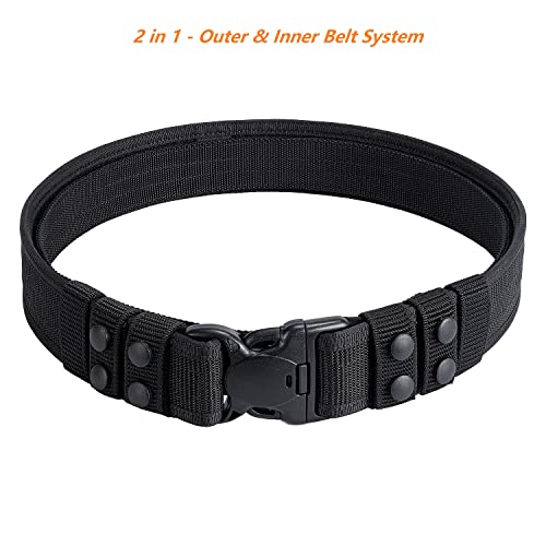 TACNEX Duty Belt w/Hook Lining 4 Keepers 2" Police Law Enforcement Officer Security Nylon Outer Inner Belt