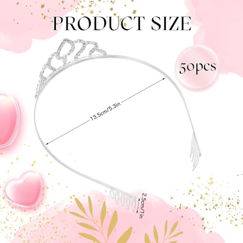 Riceshoot 50 Pcs Tiara Crowns Bulk for Women Crystal Princess Tiara Queen Rhinestone Crown with Comb Silver Bridal Wedding...