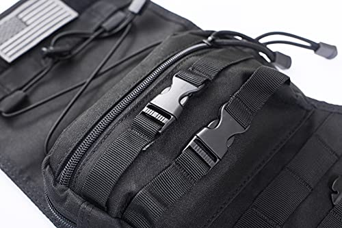 Speed Track Tactical Christmas Stocking, with Flag Patch MOLLE Webbing, Zip Pocket, MOLLE Clips, Gift for Veterans Militar...