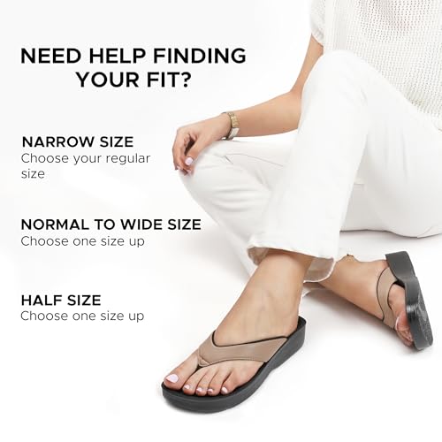 AEROTHOTIC Arch Support Flip Flops for women Stylish Cushioned Padded Straps with Soft Toe Post Slip on Footwear Dressy Tr...