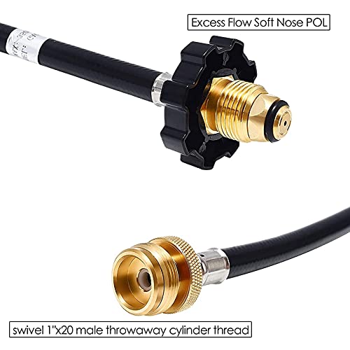 MOFLAME 6 FT Propane Adapter Hose with 1lb Gas Regulator Assembly Replacement Kit Compatible for Coleman Roadtrip Portable...