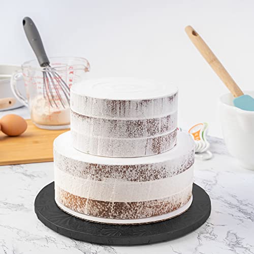 Dulcet Delights Round Cake Board | Decorative Cake Board for Cakes, Desserts, Pizza & More | Food Safe | Grease Proof | Re...