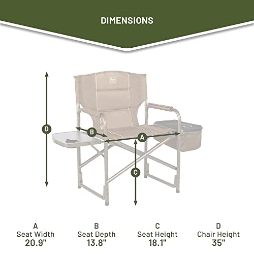 TIMBER RIDGE Folding Camping Chair with Cooler Bag, Director Chair Foldable with Side Table for Adults, Camp Chairs for Ou...