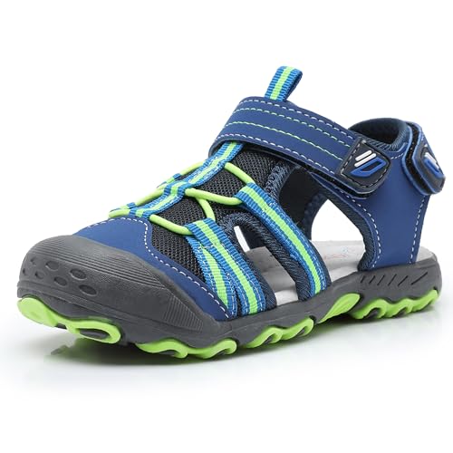 Ahannie Boys Girls Outdoor Sport Sandals,Kids Closed Toe Beach Sandals, Toddler Summer Shoes