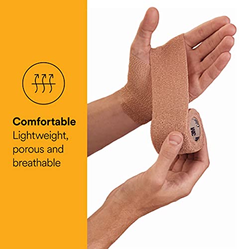 3M¢â Coban¢â Self-Adherent Wrap 1582, Tan, 2 Inch x 5 Yards, 36 Bags/Case