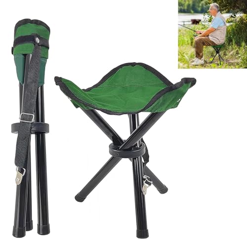Travel Folding Camping Stool, (Sol·d by→Cenbee) Use Height 14" and Max Weight 300 lbs Outdoor Portable Party Chair Fishing...