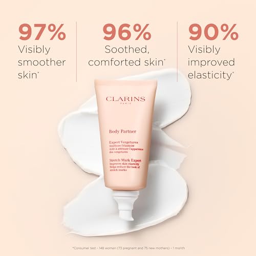Clarins Body Partner Stretch Mark Expert | Award-Winning | Stretch Mark Cream For Pregnancy and Weight Fluctuations | Tested and Recommended By Pregnant Women | Fragrance Free | Minimal Ingredients