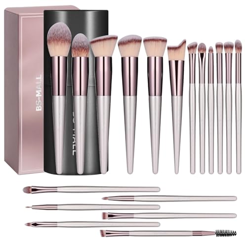 BS-MALL Makeup Brush Set 18 Pcs Premium Synthetic Foundation Powder Concealers Eye shadows Blush Makeup Brushes with black...