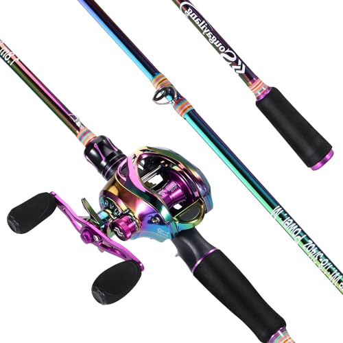 Sougayilang Fishing Rod and Reel Combo, Medium Fishing Pole with Baitcasting Reel Combo, 2-Piece Fishing Combo