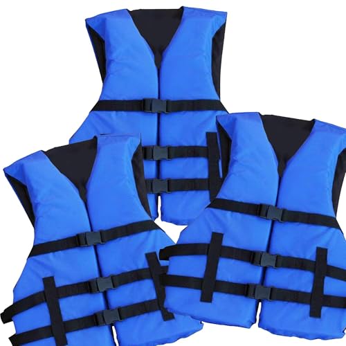 3 Pack Life Jacket Paddle Vest; Coast Guard Approved Type III PFD Life Vest Flotation Device; Jet ski, Wakeboard, Kayak; I...
