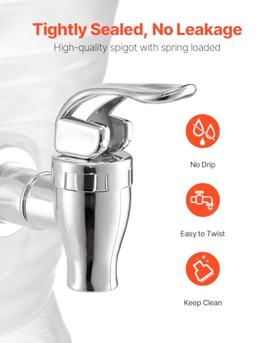 VEVOR Beverage Dispenser, 2.64 Gallon Drink Dispenser for Parties, Plastic Juice Dispensers with Spigot Ice Chamber, Iced ...