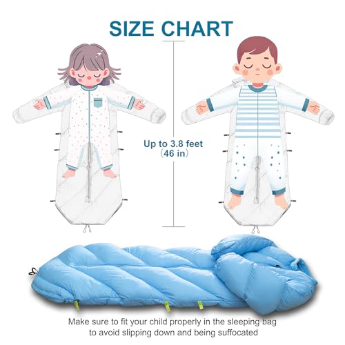 AZITREK Walkable Toddler Sleeping Bags for Kids, Boys Girls (2T-4T) - Puffy Camping Sleeping Sack for Indoor, Outdoor, Tra...