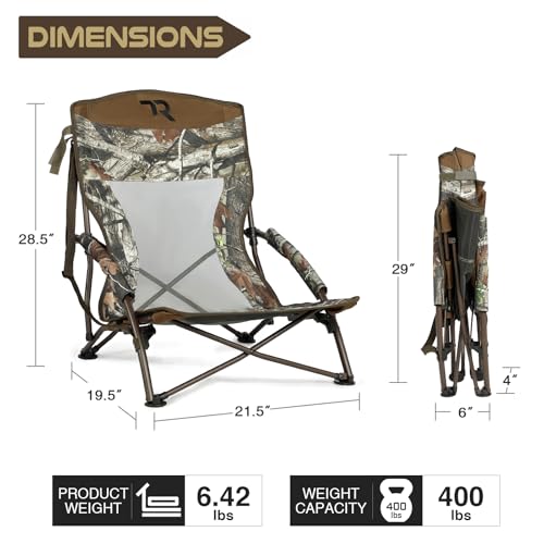 TR Low Camping Chair,Low Lawn Chairs for Concerts Lightweight Heavy Duty,Low Chair with Carry Bag for Outdoor Camping Trav...