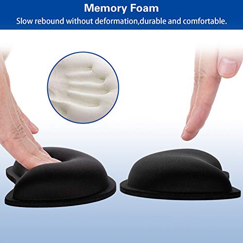 Mouse Wrist Rest, Canjoy 2 Pack Memory Foam Soft Fabric Mouse Wrist Rest Pad Support Cushion with Anti-Skid Rubber Base,Er...